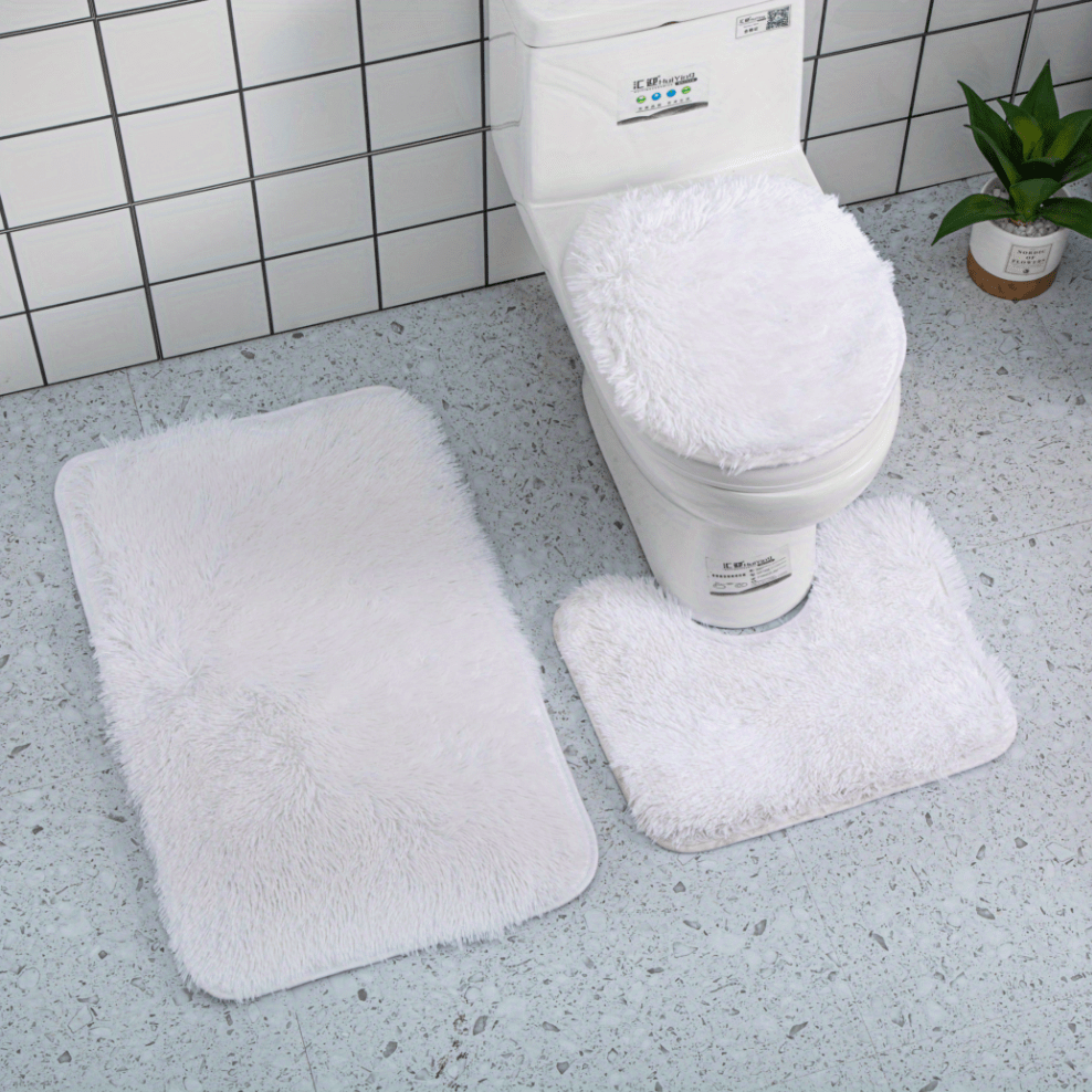 Bathroom Mat Set Bathroom Mat Toilet Mat U shaped Super Soft - Temu