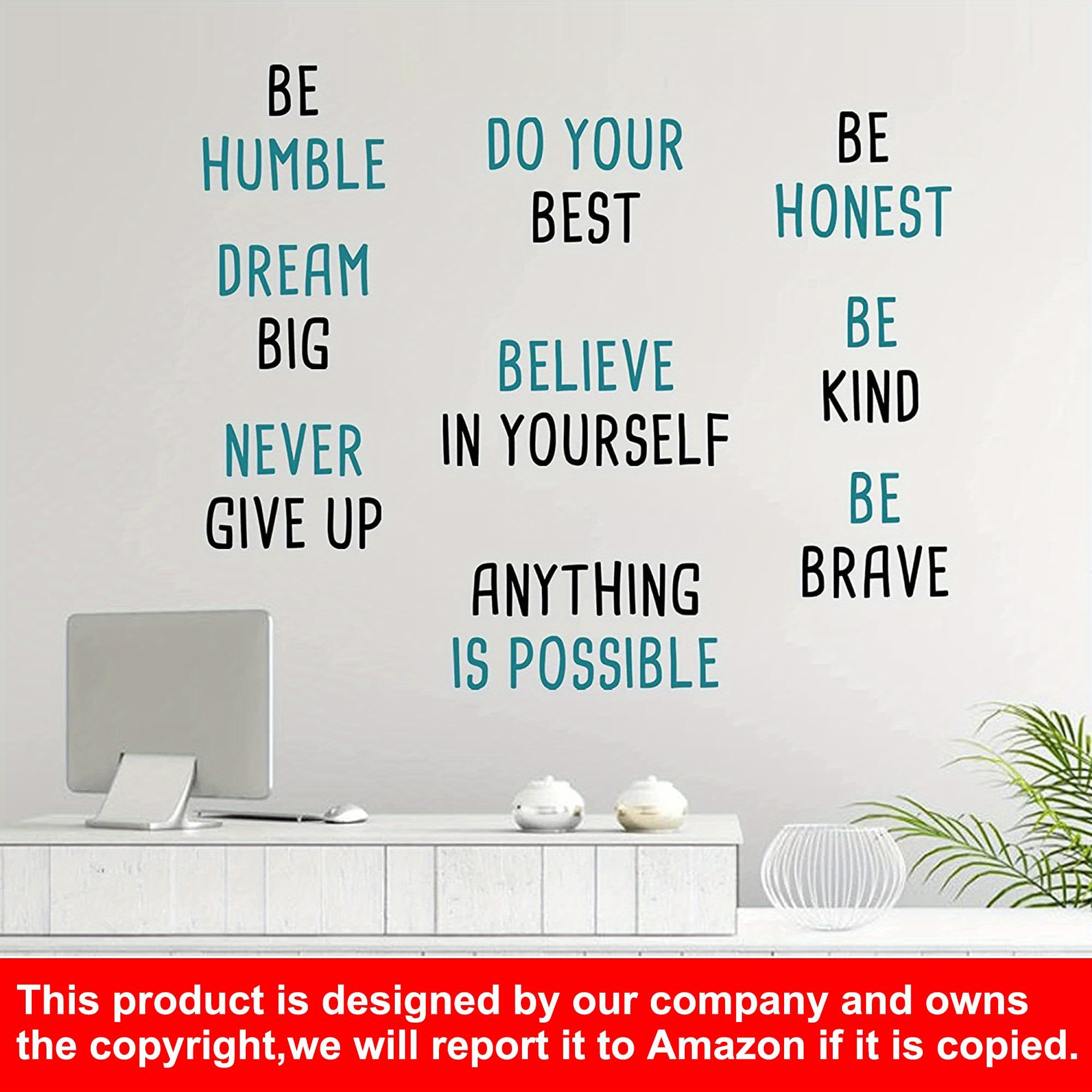 Inspire Home Removable Wall Decals Positive Words Temu