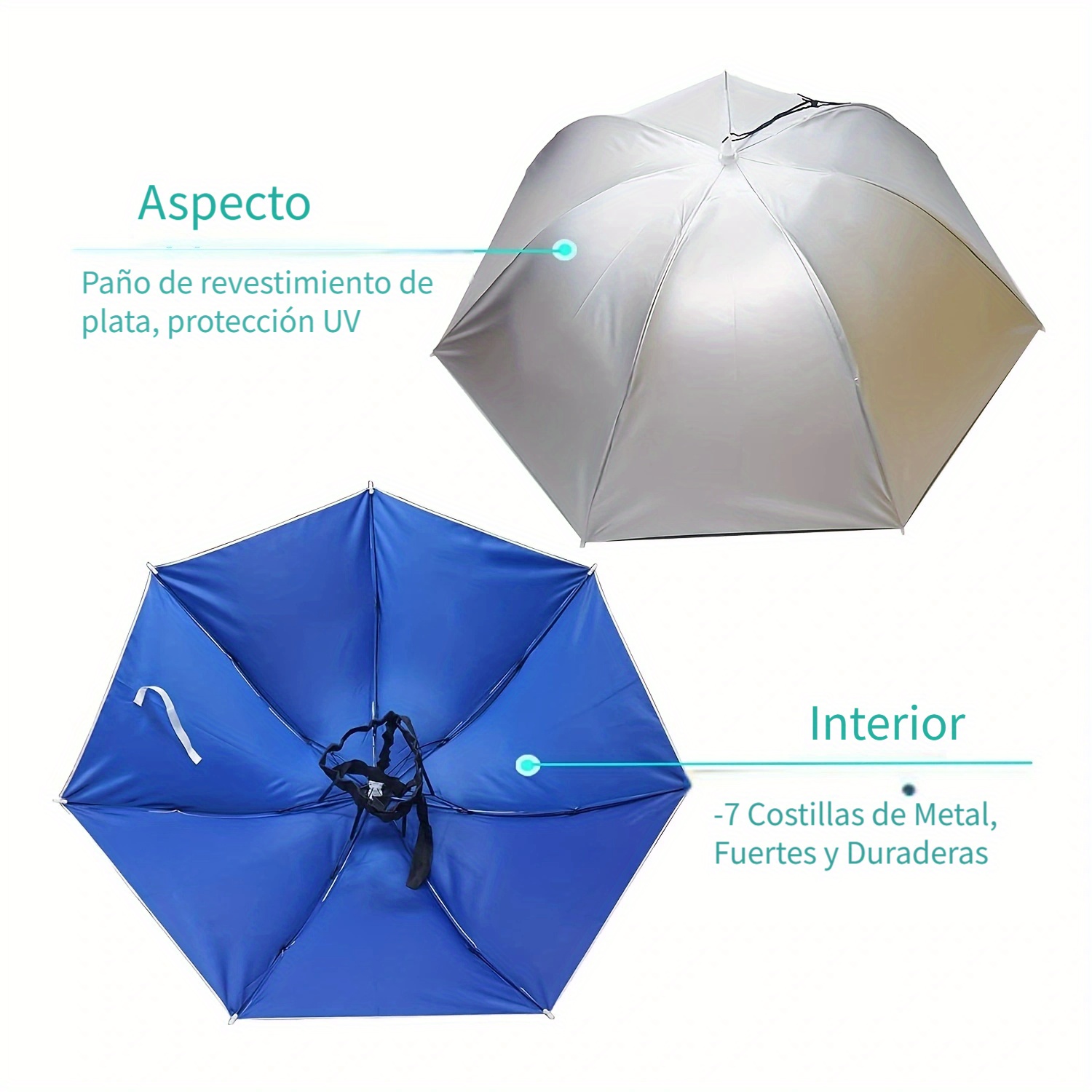 Guyuyii Paquete de 4 paraguas plegables de 21 pulgadas, paraguas ajustable  con protección UV y lluvia para comodidad de manos libres
