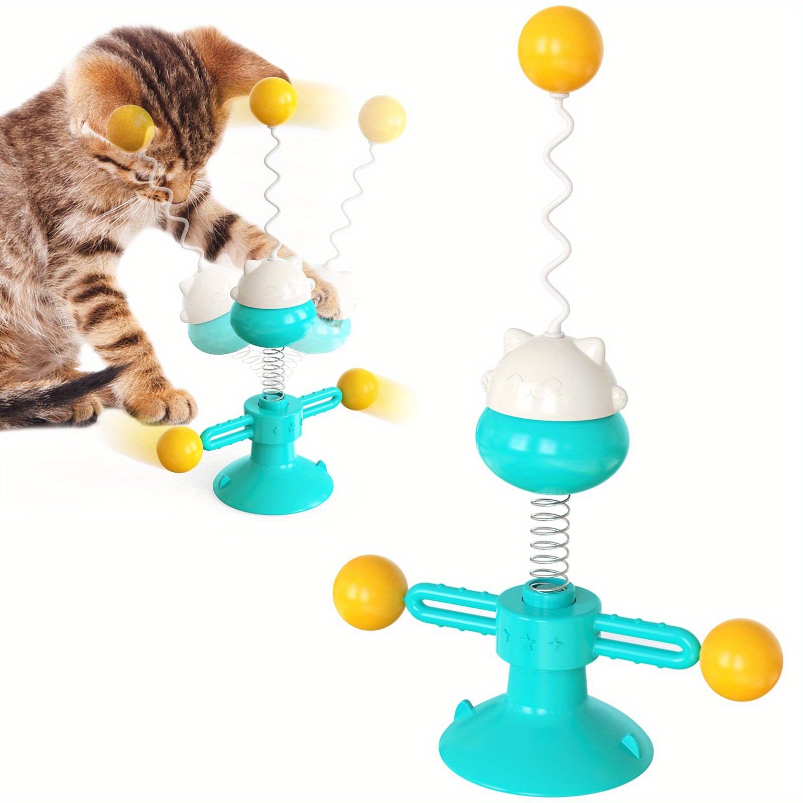 Cat Teaser Toy Relieve Boredom Interactive Turntable Spring Toy Pet