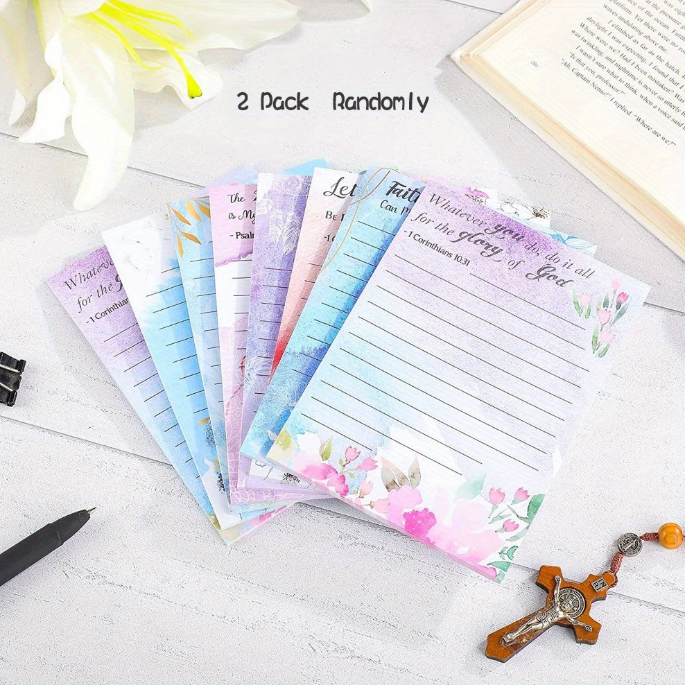  16 Pack Bible Sticky Notes 4 x 5 Inch Christian Memo Pads  Religious Bible Verse Quotes Notepads Inspirational Floral Design Adhesive  Sticky Notes for Office Supplies, Shopping List, Present : Office Products