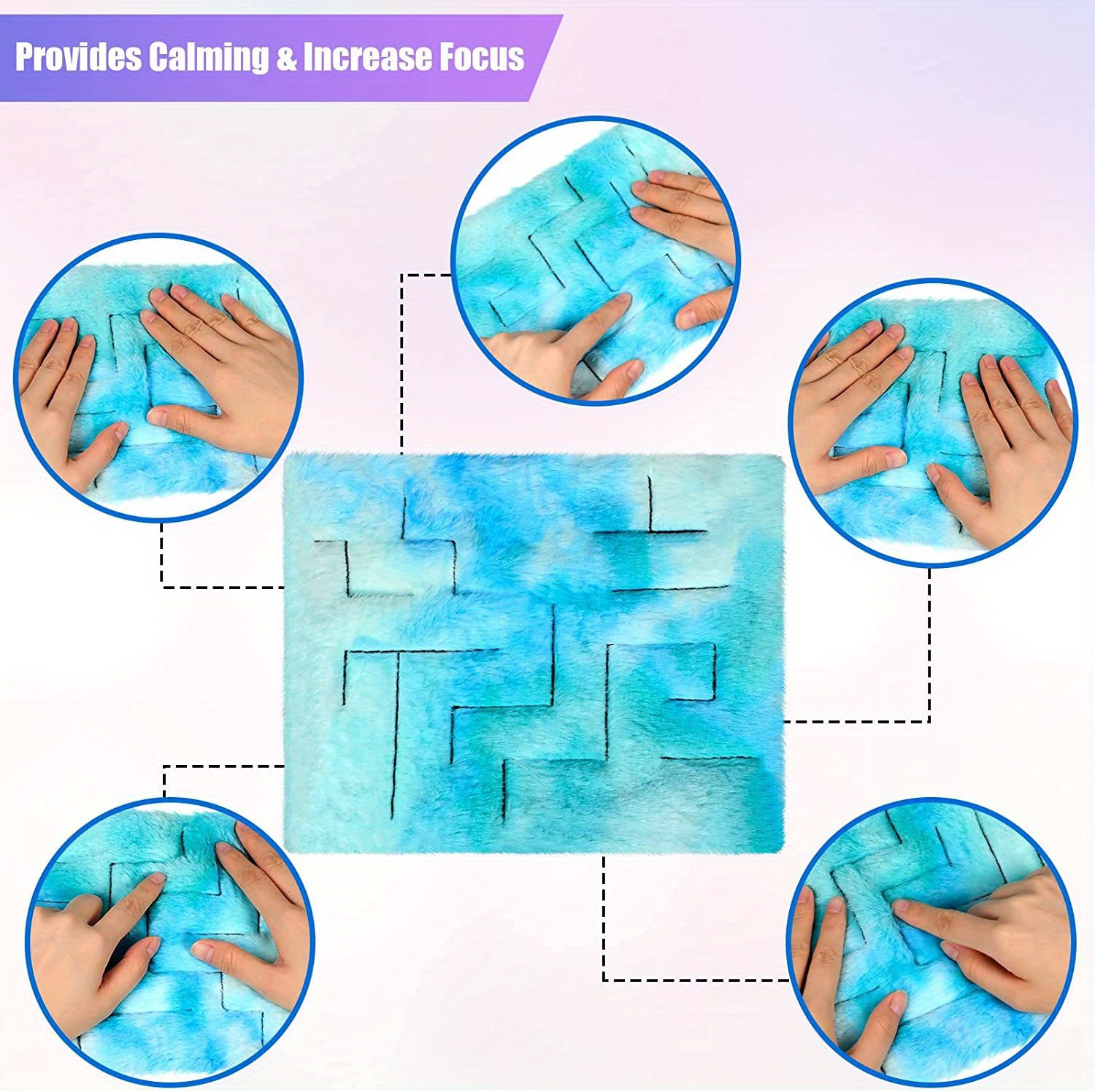 2 Pack Marble Maze Mat Sensory Fidget Stress Relief Toys Calming Toys For Teens Adults, Relieve Anxiety, Relax And Improve Focus, Tactile Sensory For Classroom School Supplies(Bright Style