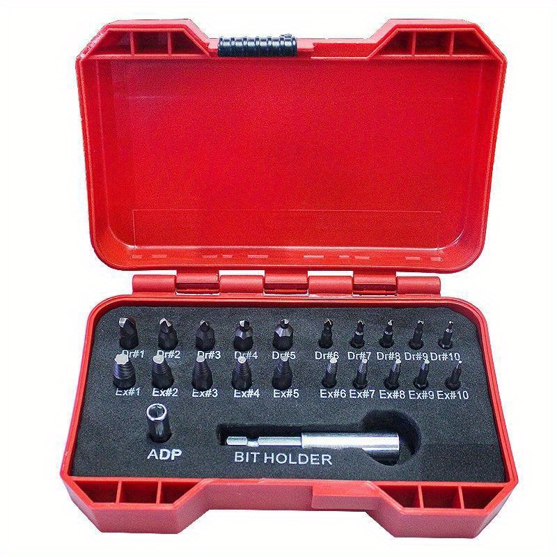 22pcs Stripped Screw Extractor Set Damaged Screw Remover Kit for HSS Broken  Bolt with Magnetic Extension Bit Holder and Socket Adapter