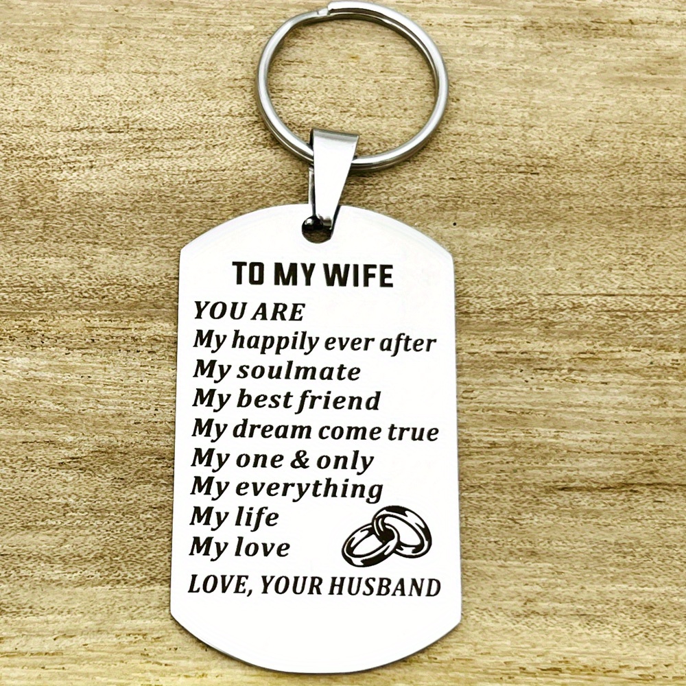 2Pcs/Set Mr. and Mrs. Couple Keychains for Anniversary/Wedding Gift,Stainless Steel Louver Car Key Rings,Temu
