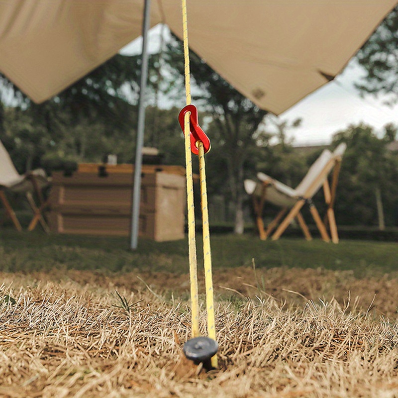Tendeur de corde à cliquet réfléchissant pour camping, randonnée, 4 mm x 4  m, vert pelouse