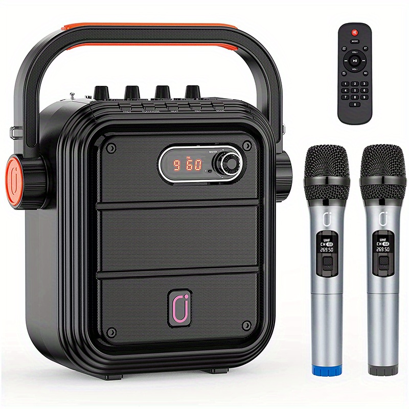 JYX Karaoke Machine 2 Wireless Microphones Bluetooth Pa Speaker