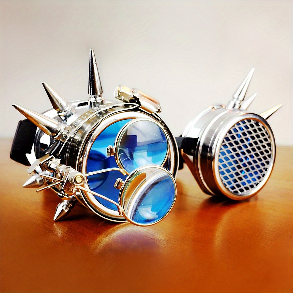 Occhiali Steampunk argento con punte