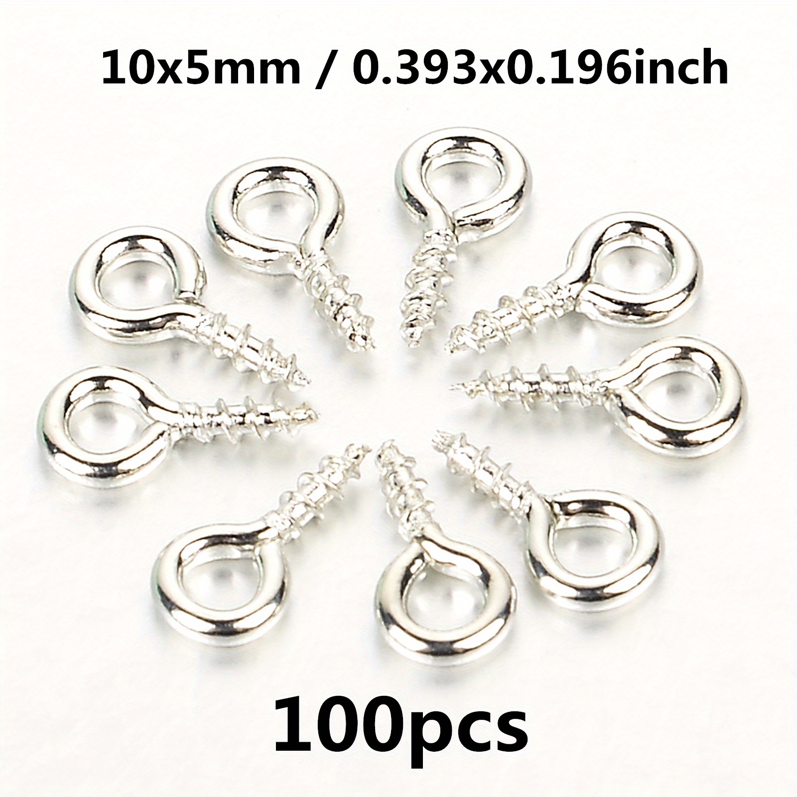 100pc Stainless Steel Screw Eye Pins for Jewelry Making Pearl Beads Screw  Threaded Hooks Pendant Clasps