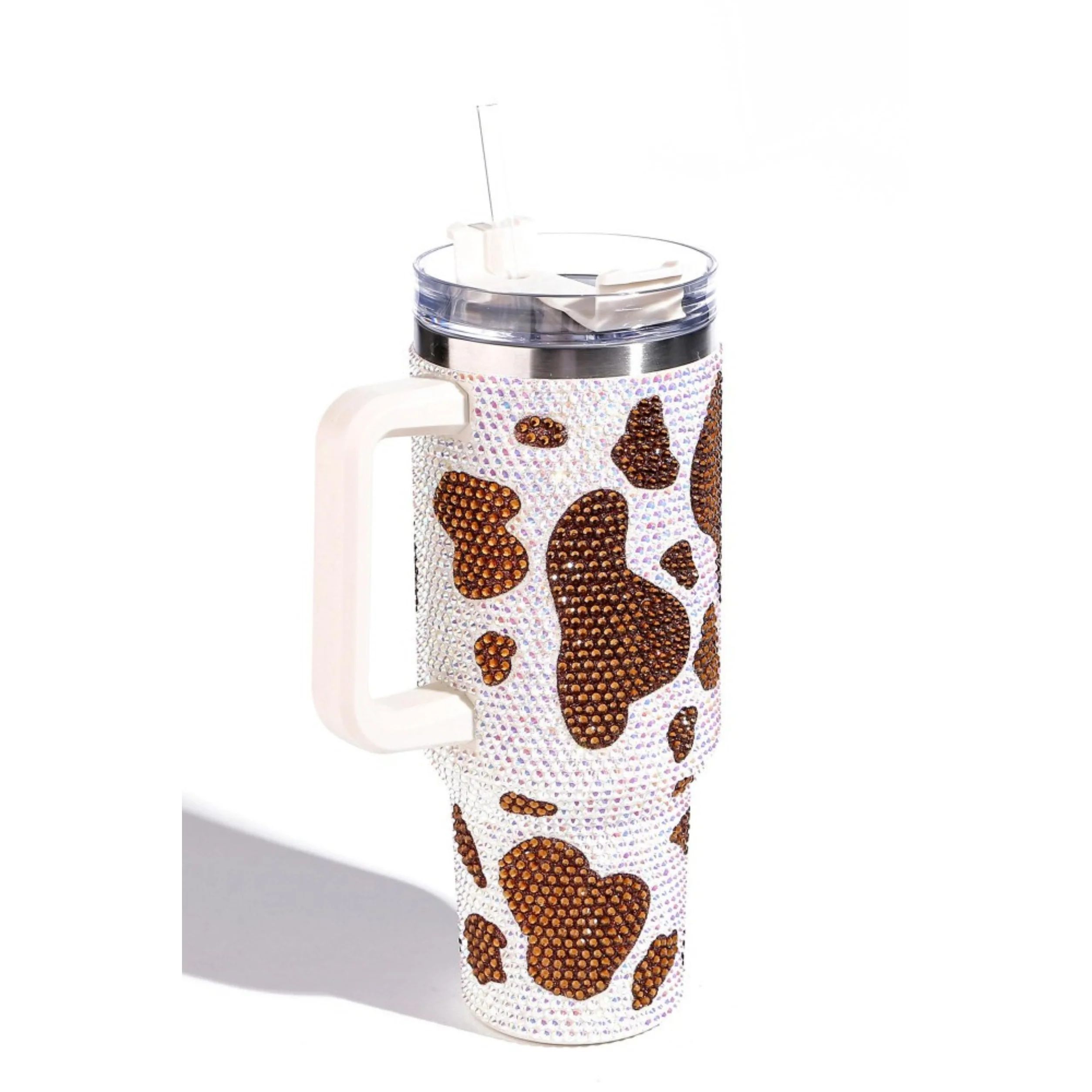 Monogram Tumbler 40 OZ Tumbler With Handle Cow Print -  Israel