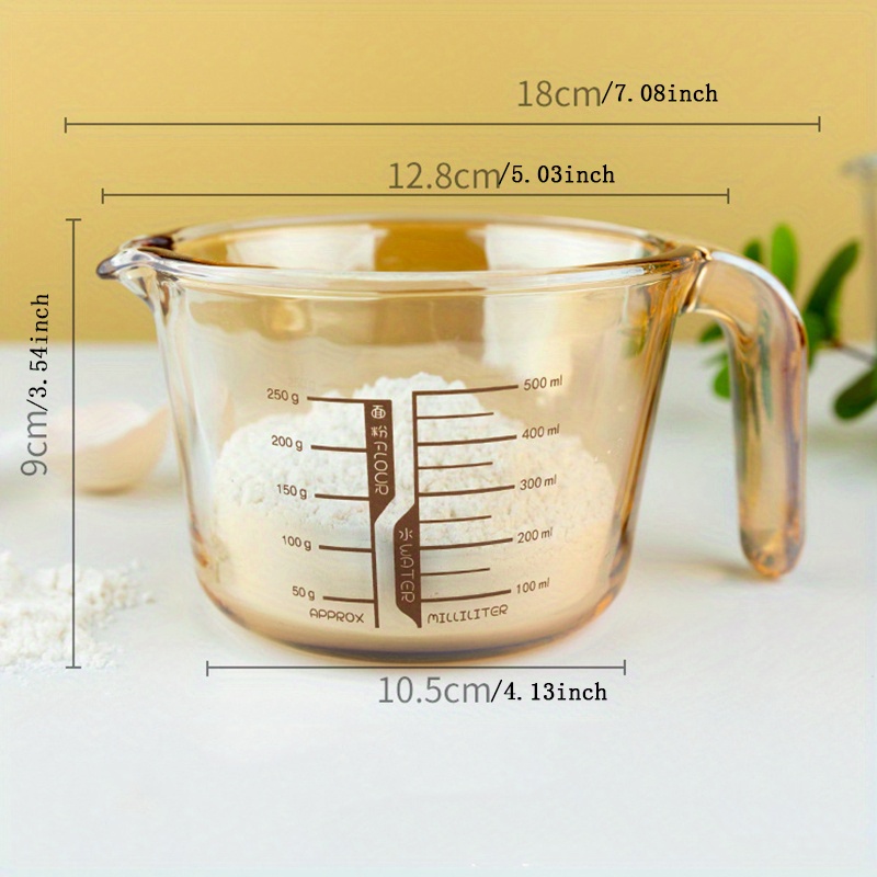 Heat-resistant Borosilicate Glass Measuring Cup With Graduated Handle -  Perfect For Milk, Baking, And Breakfast - Microwave Safe And Dishwasher Safe  - Temu Germany