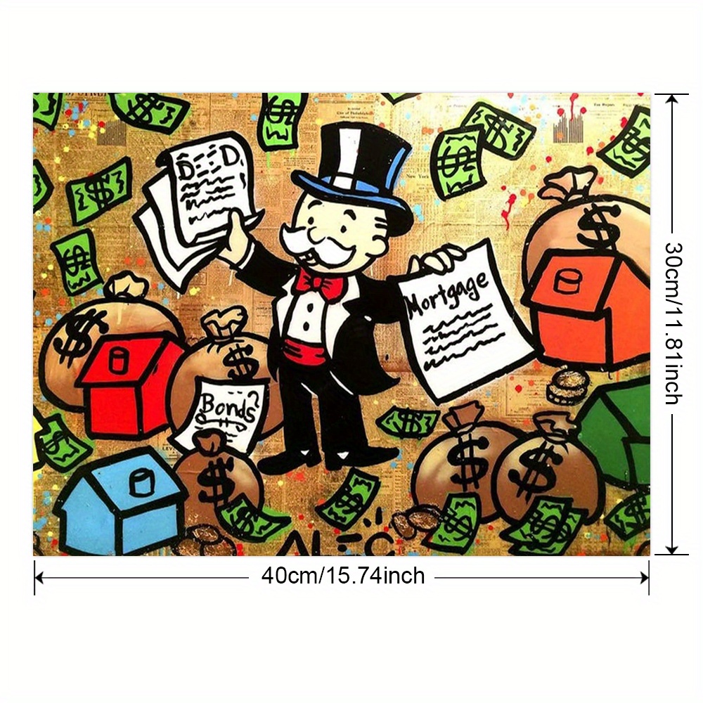 Alec Monopoly Rich Money Man Art Canvas Painting on The Wall Art