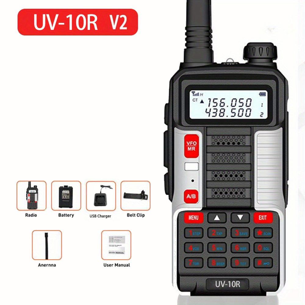 Talkie-walkie professionnel amélioré Baofeng UV-10R haute puissance  120W(MAX) 40000mAh 100KM(MAX) longue portée portable double bande  radioamateur
