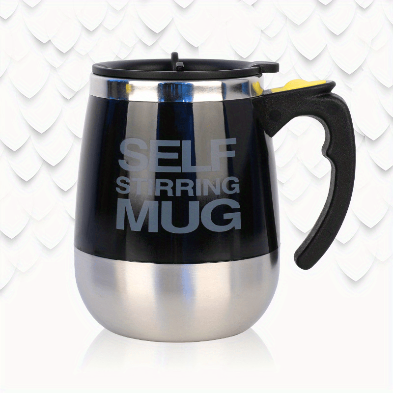 Mengshen Self Stirring Mug - Portable Lazy Auto Mixing Tea Coffee Cup  Perfect For Office Home Outdoor Gift 450ml, A008A Black