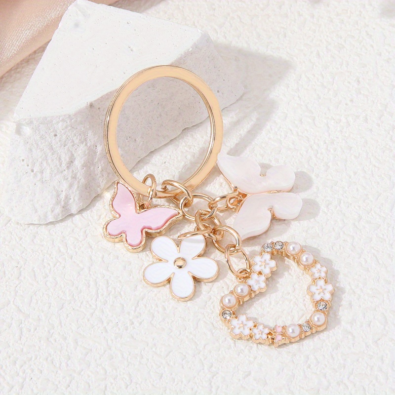 Wreath Floral Drip Oil Keychain Style Car Bag Pendant