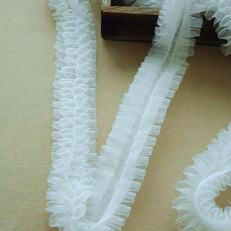 Image of 1 Yard Of Fluffy Lace Mesh Hem Fabric Trim Tassel Skirt Decoration Dress