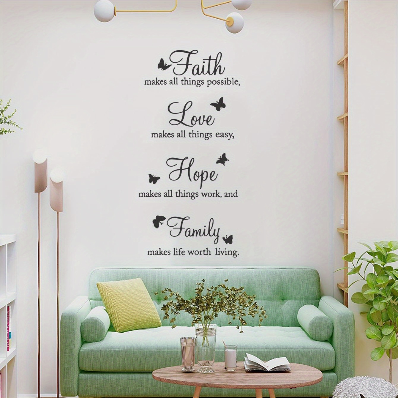tjapalo® pkm489 Wall Tattoo “Believe in Wunder Love and Happy” Wall Sticker  Living Room Saying Wall Sticker Faith Wall Sticker Sayings, green :  : DIY & Tools
