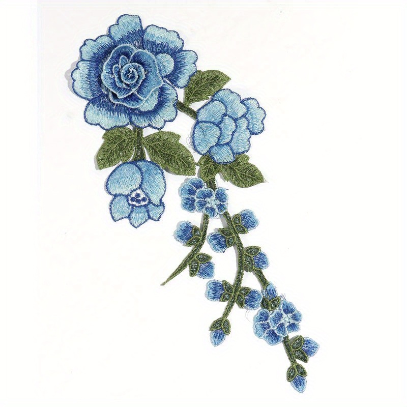 TEMU 1pc Multi Patch Embroidered Sewing On Patch Flower Iron On Patch Stickers Clothes Badge Sewing Accessories