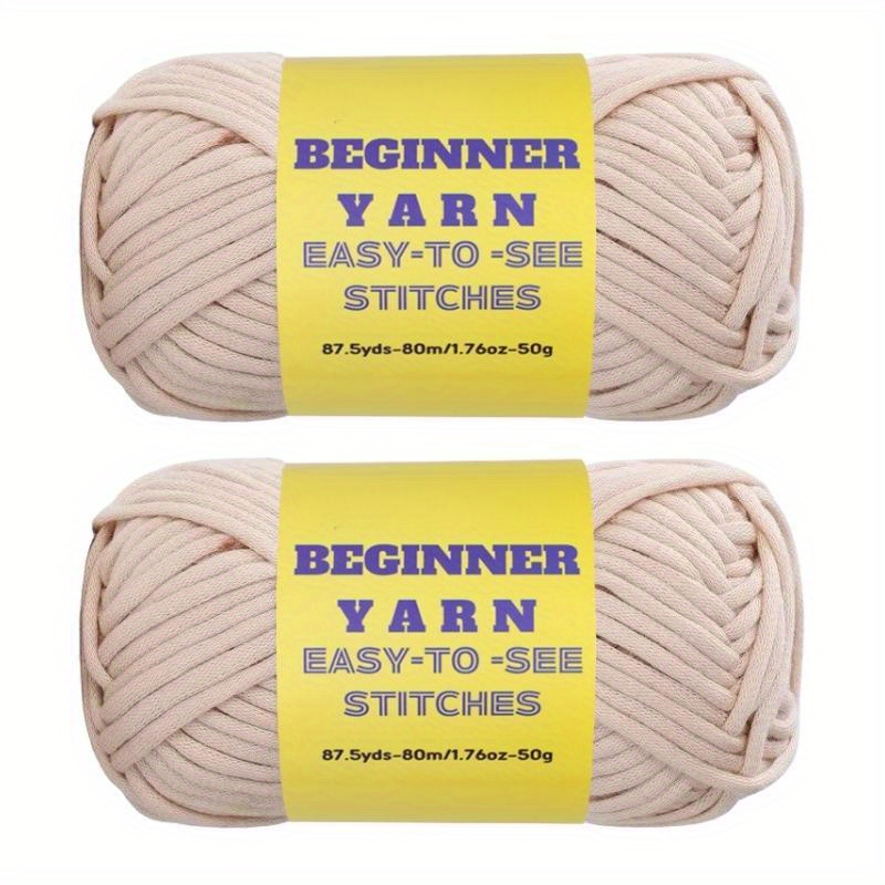 3 Pack Beginners Crochet Yarn Rainbow Yellow Orange Cotton Crochet Yarn for  Crocheting Knitting Beginners with Easy-to-See Stitches Cotton-Nylon Blend