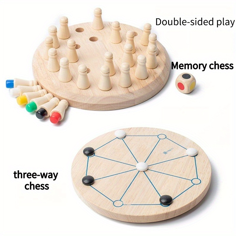 Memory Wooden Chess Game for Children. 