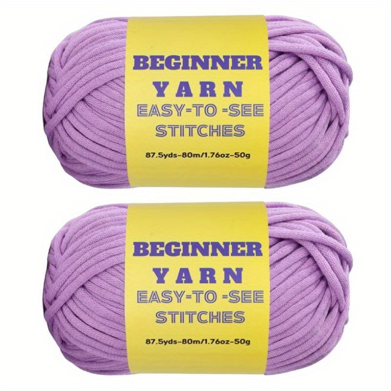 Fedmut Easy Yarn for Crocheting, 200g Yards Crochet Yarn for Beginners with Crochet  Hook, Thick Chunky Yarn with Easy-to-See Stitches for Dolls, Bags and  Beginners Crocheting (Purple) - Yahoo Shopping