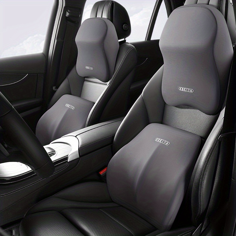 Ergonomic Car Seat Headrest & Lumbar Cushion, Car Neck Support and Lumbar  Pillow Memory Foam Adjustable Straps Comfortable Neck Back for Car Seats
