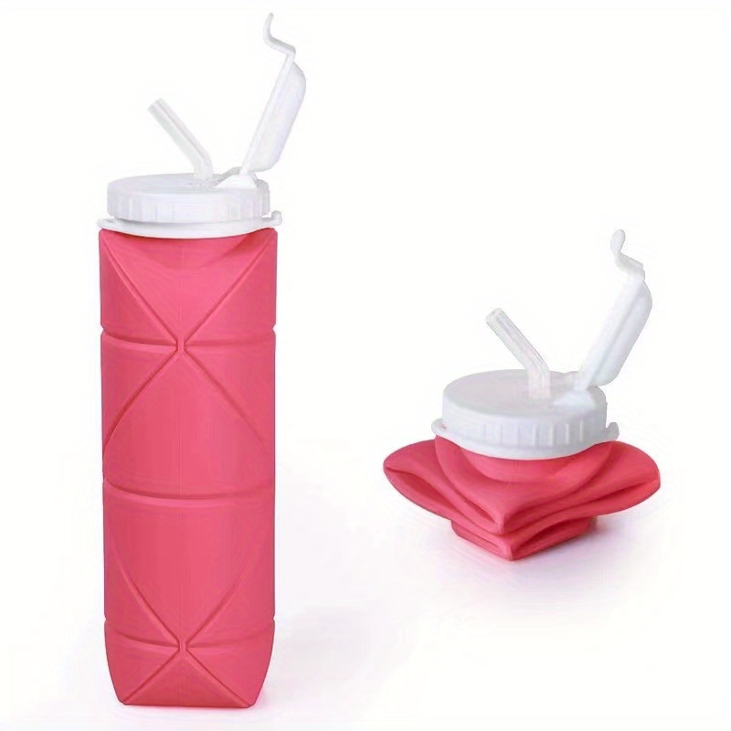 Bouteille d'eau pliable en silicone avec paille, 1L, flexible, pour les  voyages, les sports, le camping en plein air, sans BPA