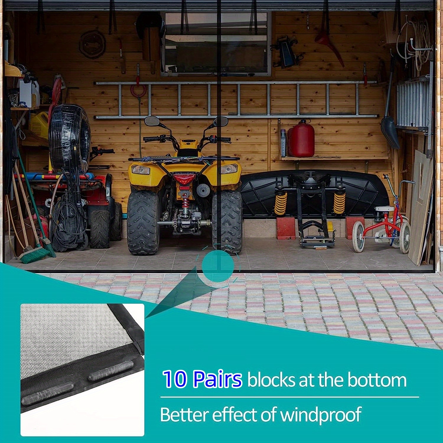 Double Garage Screen Door Strong Garage Door Net Temu