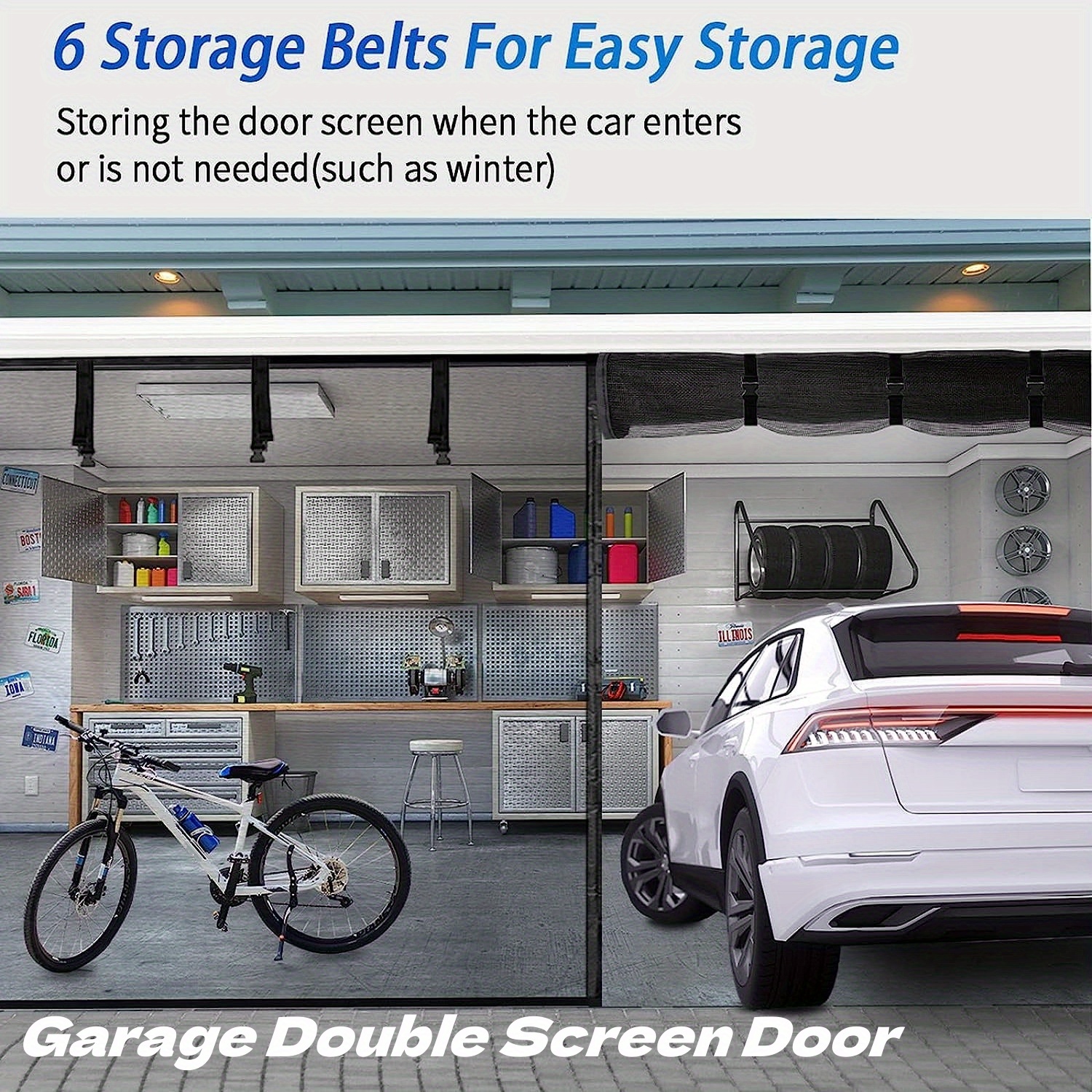 Double Garage Screen Door Strong Garage Door Net Temu