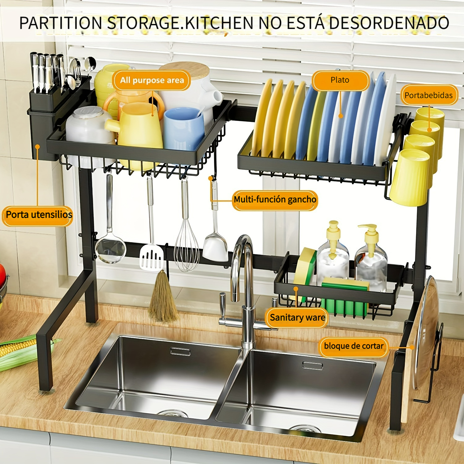 Estante Cocina 1 Pieza Estante Vajilla Condimentos Soporte 2