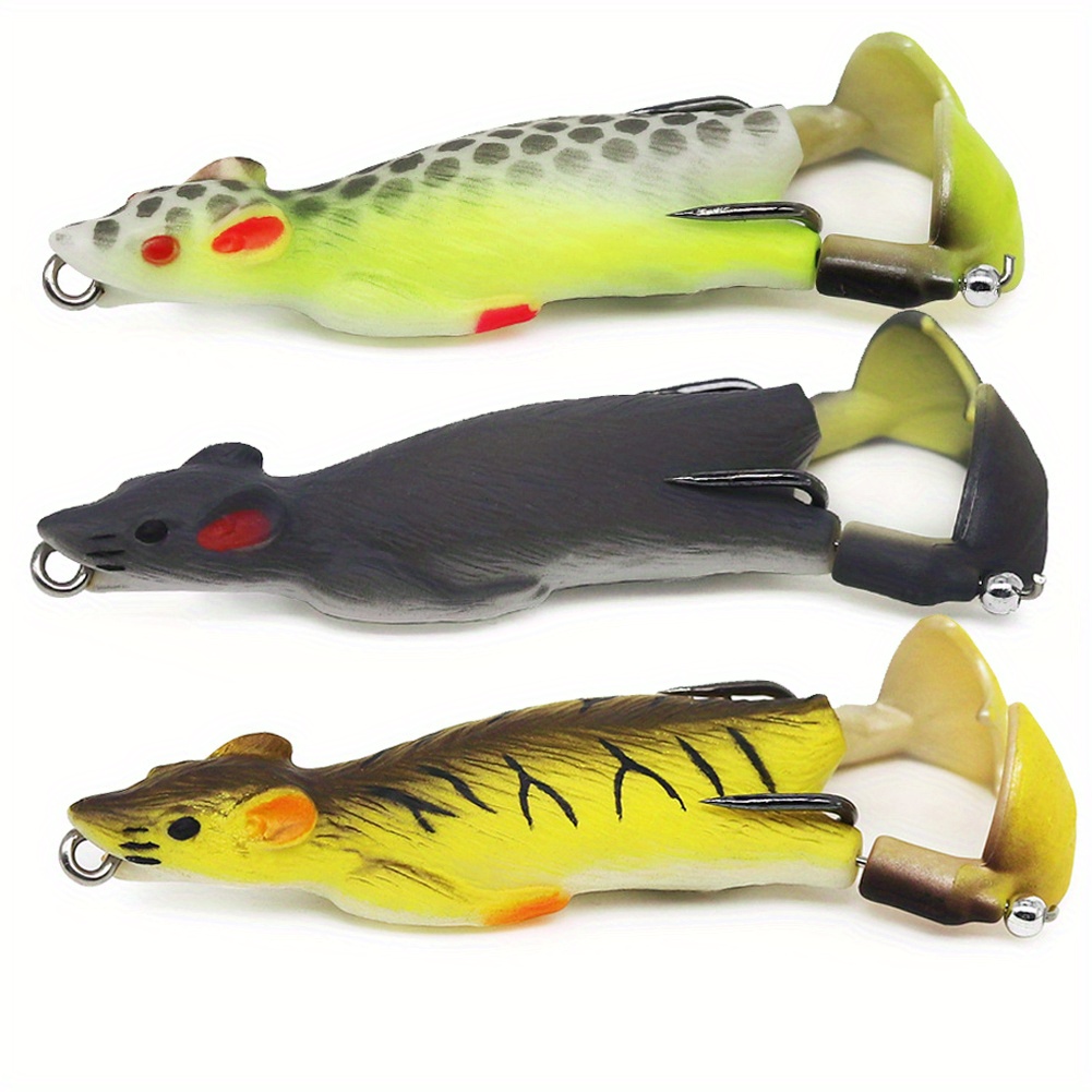 GOANDO Top Water Fishing Lures 5PCS Bass Lures with Propeller Tail