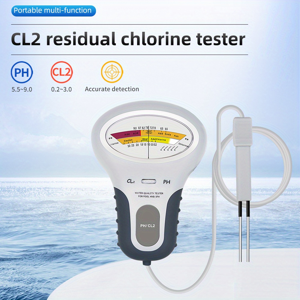 Swimming pool water quality detector ph residual chlorine tester meter