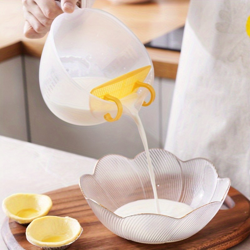 Egg Batter Bowl Large Capacity Measuring Cup With Scale Household Egg  Liquid Filter Bowl Kitchen Cooking Filter Baking Soy Filter Bowl Egg Batter  Bowl With Filter Baking Whisk Bowl With Drain Tip