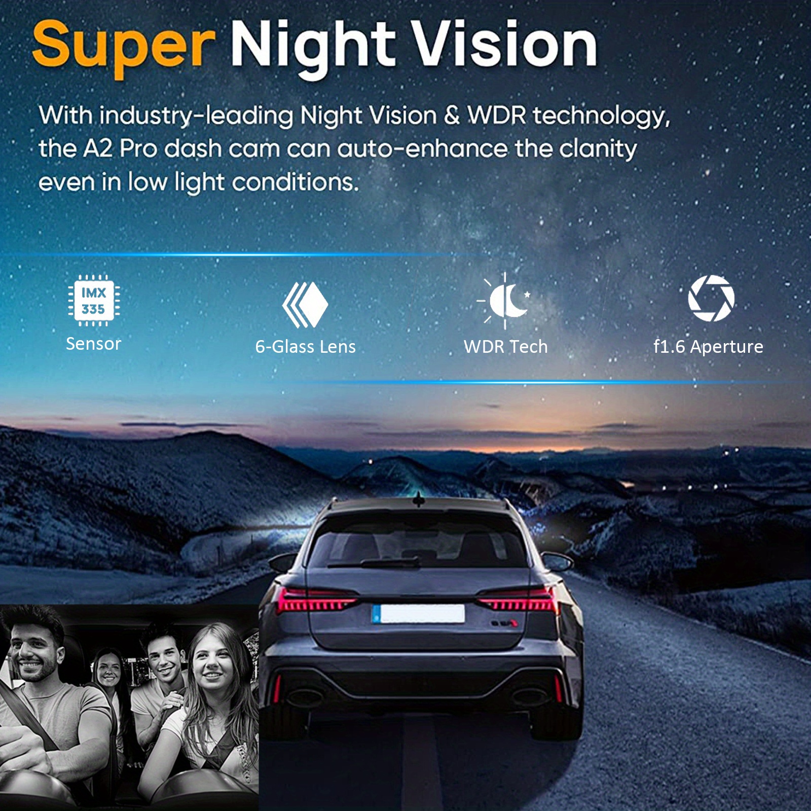 dash camera front and inside with 32g sd card 3 16inch dash cam 1080p g sensor high definition night vision loop recording wide angle car dvr details 0