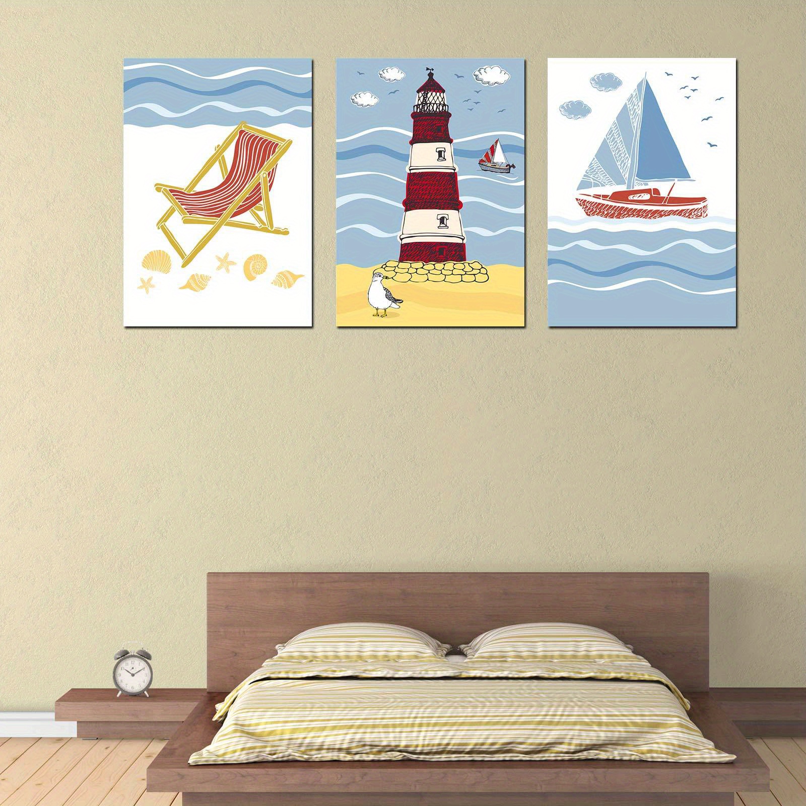 lot-3-affiches-toile-art-moderne-bateau-mer-phare-ligne-temu-france