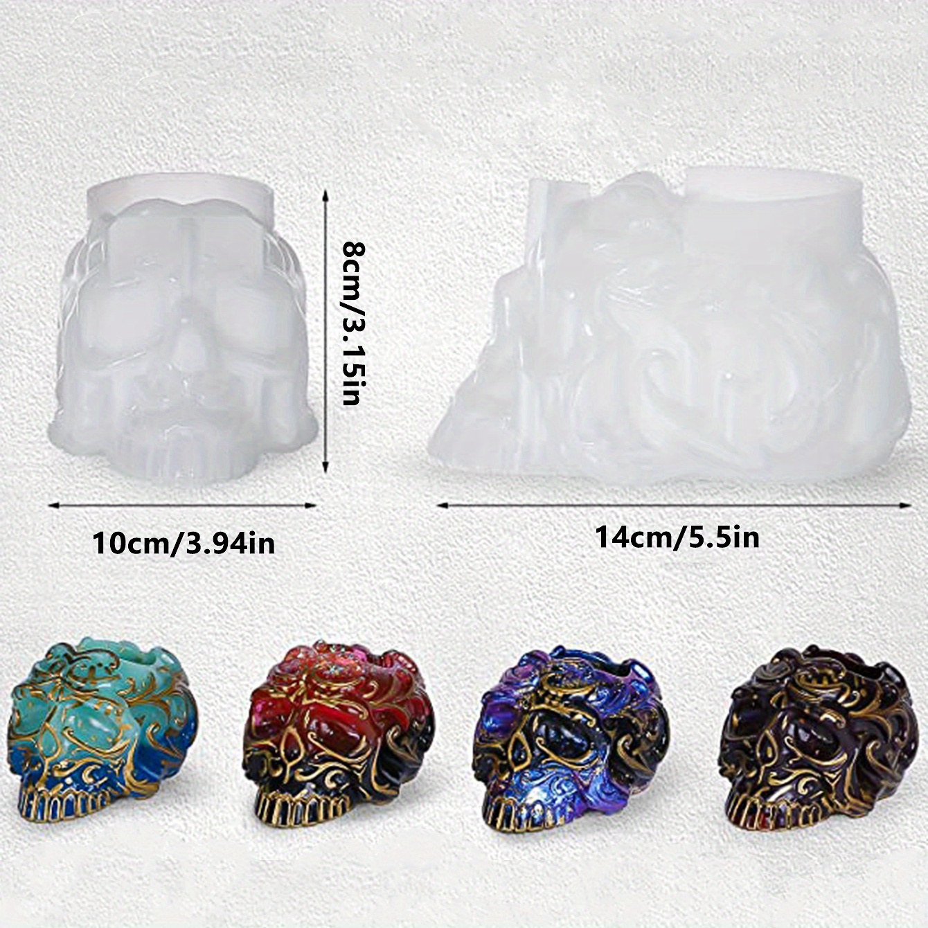 Image of Resin Jar Mold, Storage Jar Resin Mold, Candle Holder Box Silicone Mold, Resin Casting Halloween Candle Holder Resin Jar Mold, For Trick Or Treat Jewelry Candy Box, Home Decoration Party Supplies