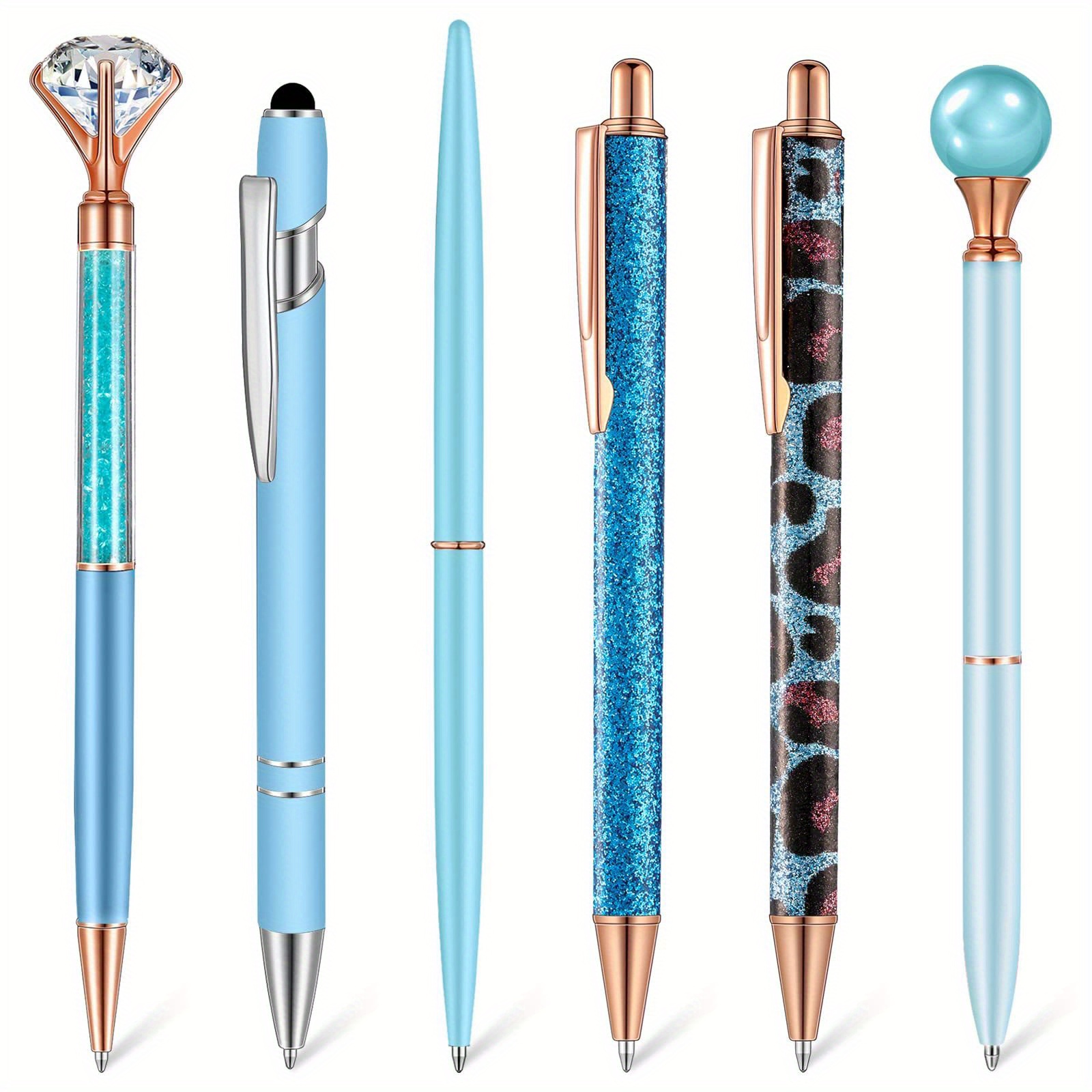 HCrystals Journaling Pen Set - 3pcs Healing Crystals Rose Gold Pens - Fancy  Pens, Diamond Pens, Witchy gifts, Inspirational Engraved Pens, Spiritual