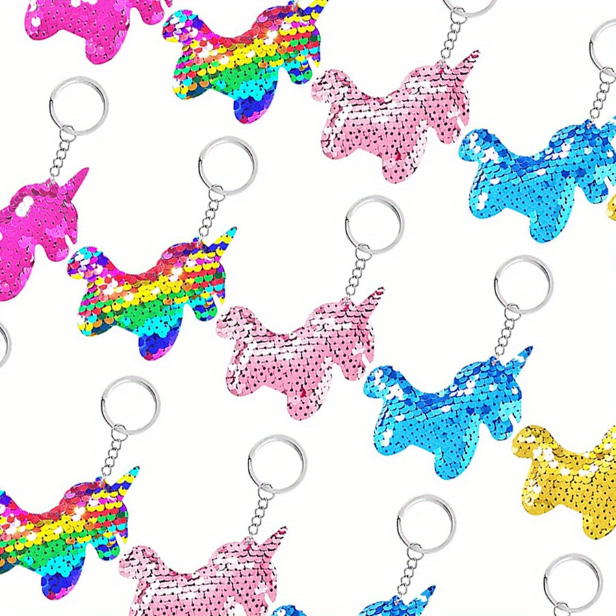 15pcs set sequin   shape keychain glitter key ring pendant bag ornament accessories details 1