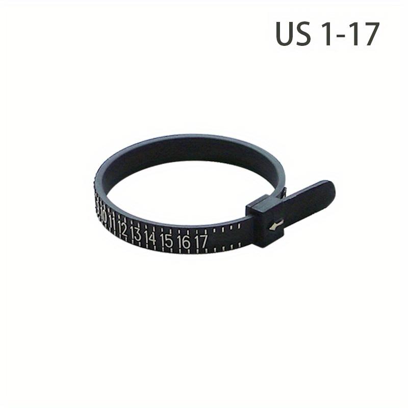 USA Black Plastic Ring/Finger Sizer Measuring Tool Gauge Sizes 1-17