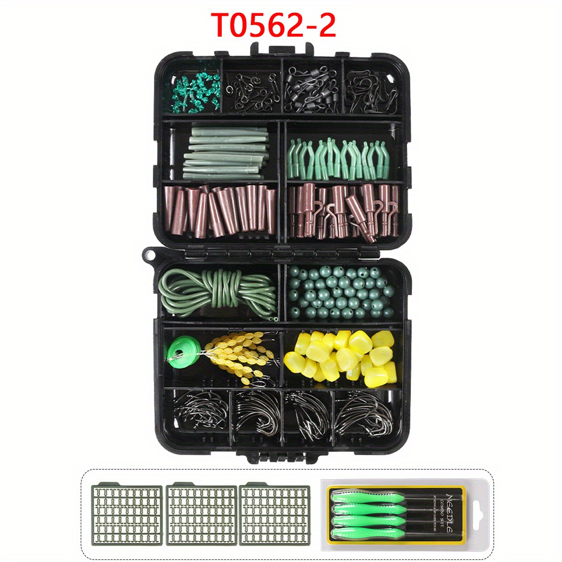 275pcs Fishing Tackle Set With Storage Box, Fishing Hooks Swivels Lures  Boilie Bait Screw Link Sleeves Hook Set, Outdoor Fishing Accessories