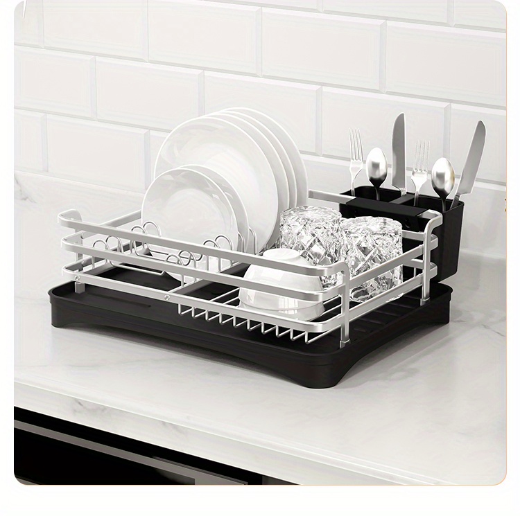 Rustproof Aluminum Dish Drying Rack With Drainage Utensil - Temu