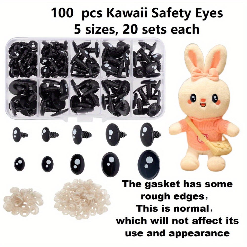 Cute Safety Eyes 5 Sizes Craft Eyes Each black Stuffed - Temu