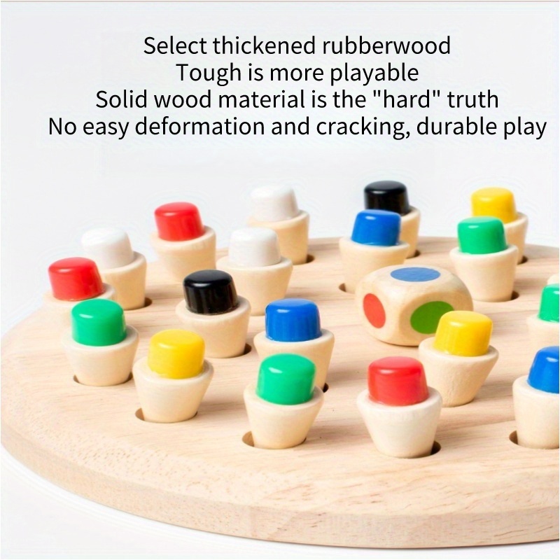 1set Wooden Two-player Memory Match Flip Board Game For Fun And Brain  Training