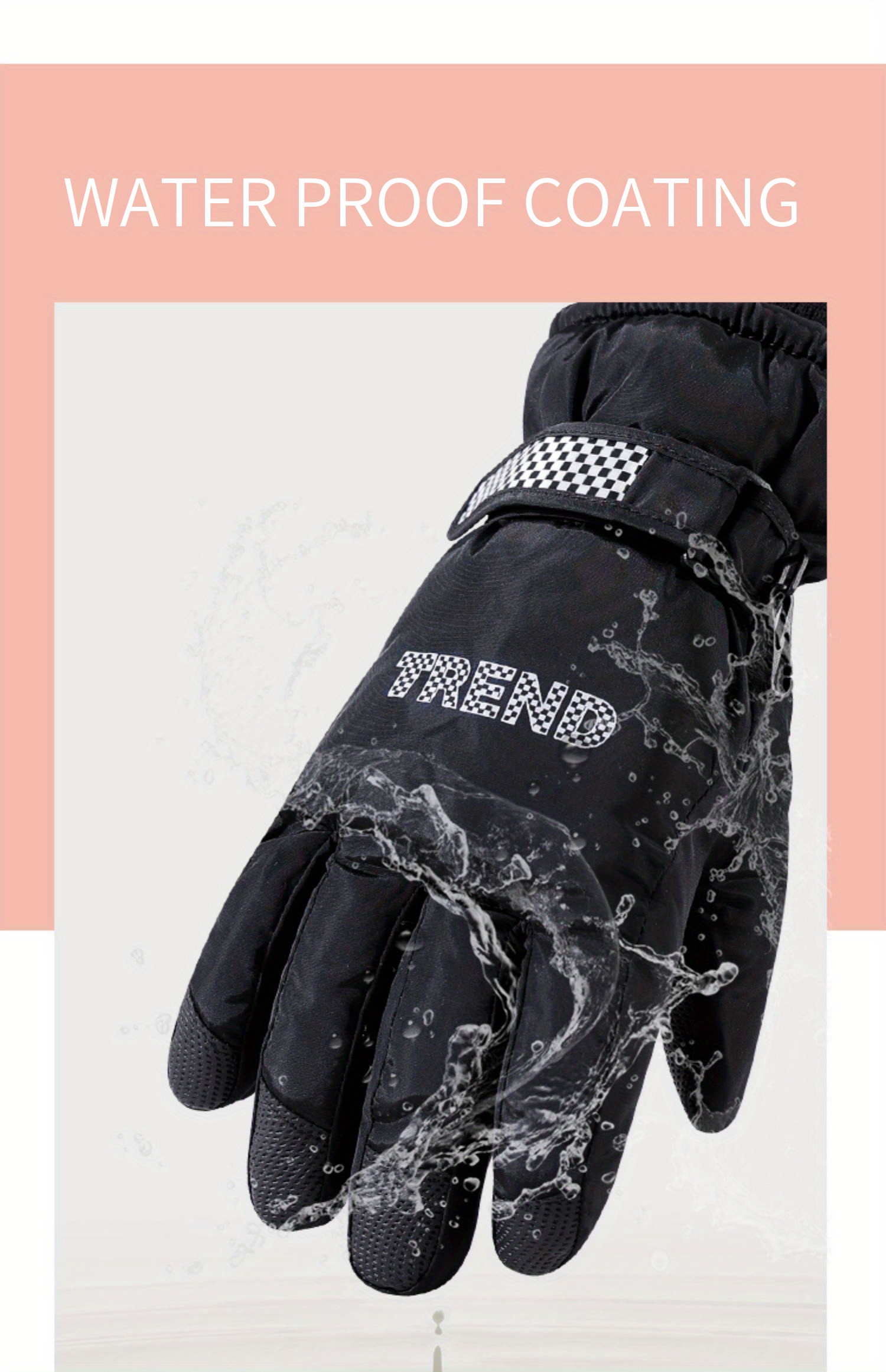 Gants de ski femme tendances avec design à carreaux