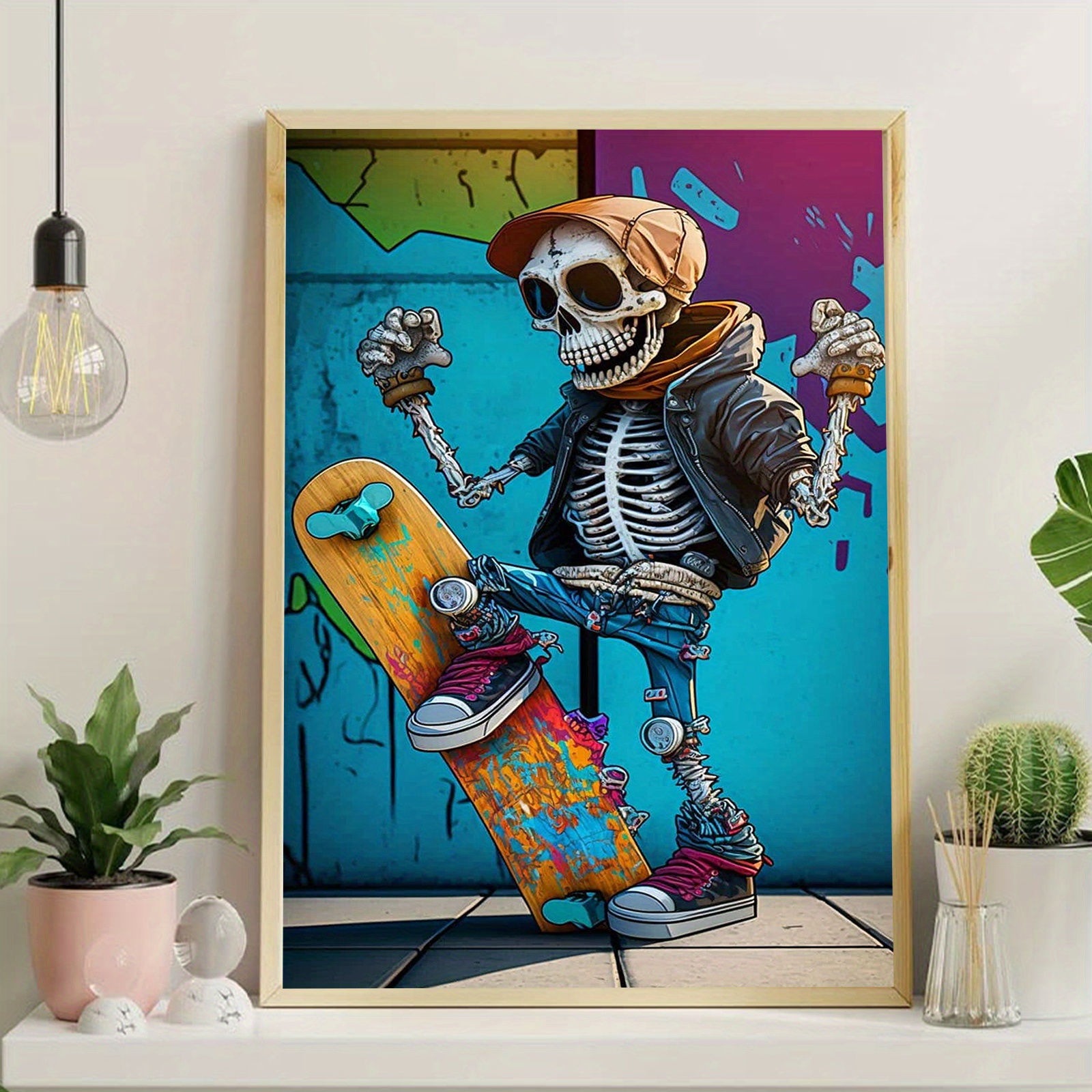 Diamond Painting Kits Skull Skateboard Diamond Art Kit Paint - Temu