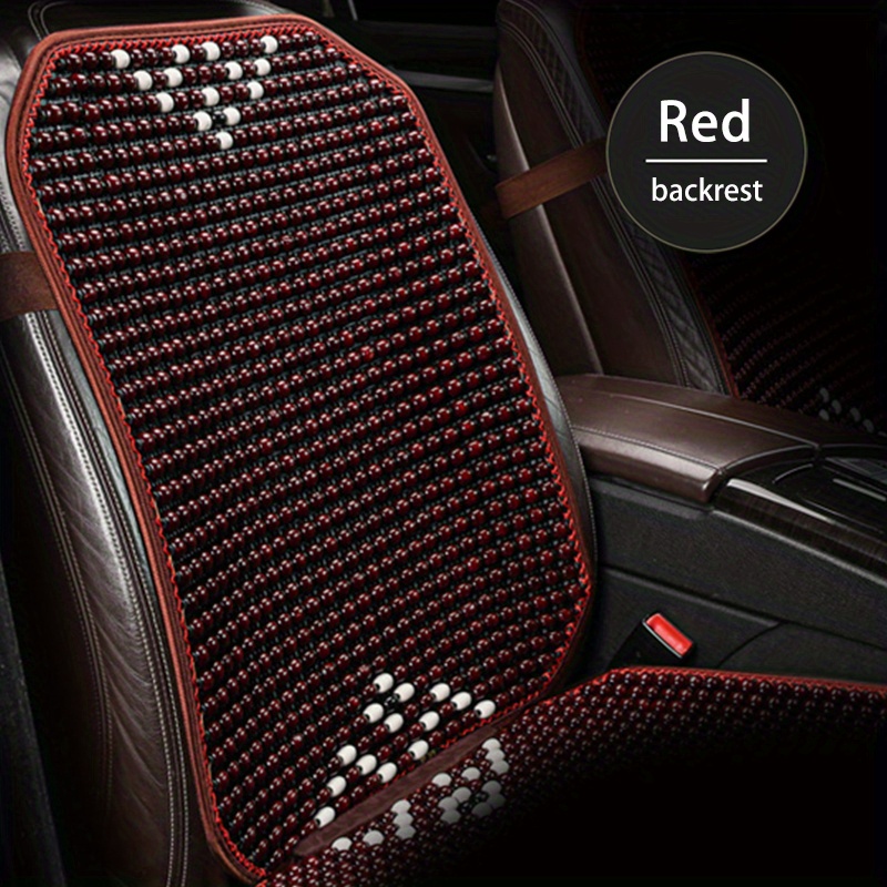 Car Backrest Seat Cushion Cover Wood Bead Summer Cool - Temu