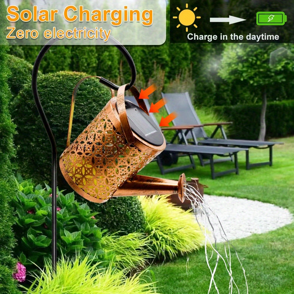 Watering can lights waterproof copper solar lights for temu
