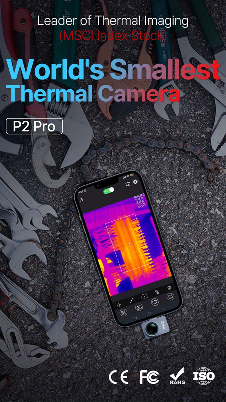 Indolay-cámara térmica P2 Pro para teléfono, dispositivo con circuito PCB de  25Hz, 256x192, prueba Industrial