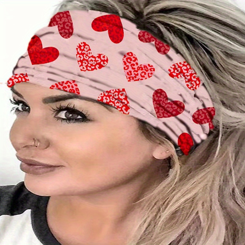 Boho Fascia A Tesa Larga Motivo A Cuore Bandana Fasce Sudore - Temu Italy