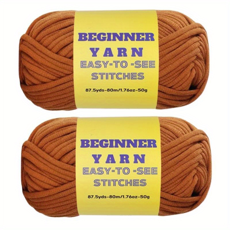  Crochet and Knitting Yarn for Beginners 3x1.76oz Yarn for  Crocheting with Easy-to-See Stitches Chunky Cotton-Nylon Blend Easy Yarn  Kit for Beginner Crocheting Set 262 Yards, Blue&Yellow&White : Everything  Else