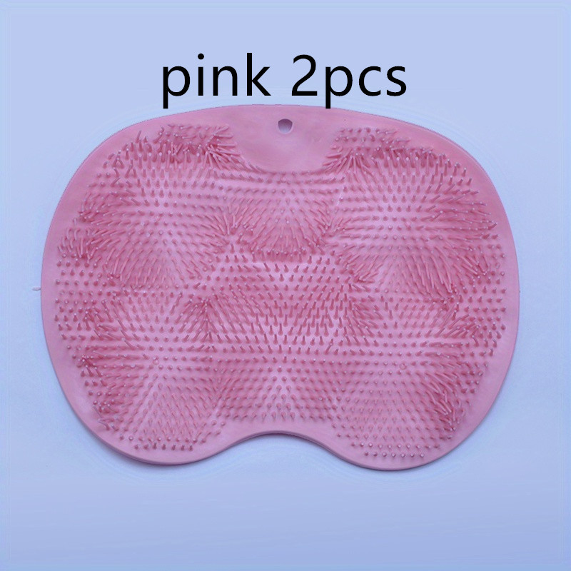 Slopehill Shower Foot Scrubber, Foot Cleaner Non Slip Silicone Pad, Shower Floor Massage Mat for Exfoliating Dead Skin Feet Clean, Pink